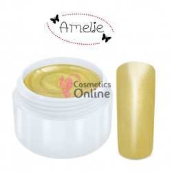 Gel UV Amelie color auriu metalic 5ml  + 1 Cutie cu paiete Holografice Cadou